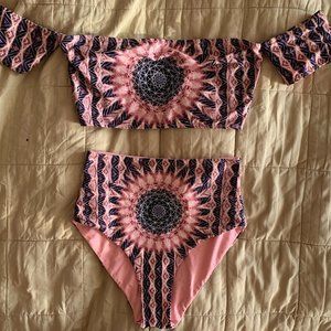 Wolven Threads high waist reversible bikini set